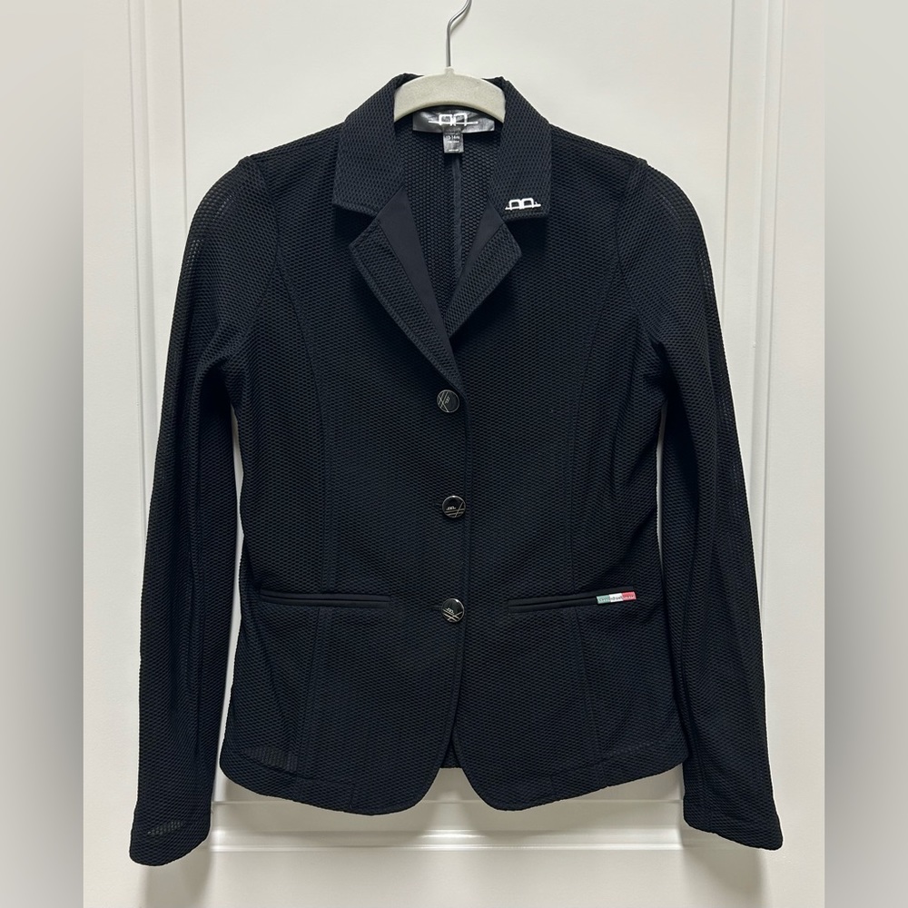 Black Alessandro Albanese kids equestrian show coat